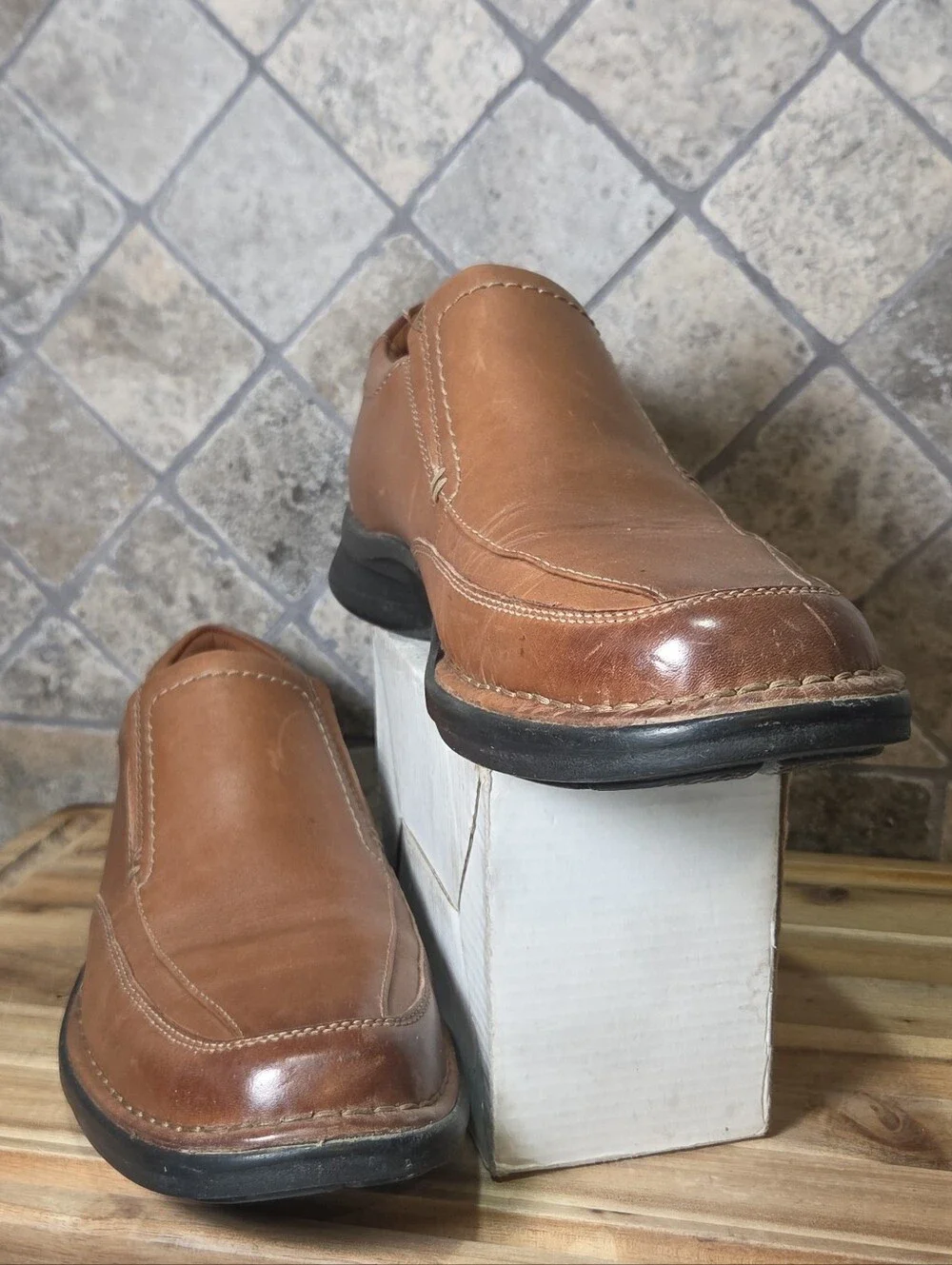 Clarks Men's Kempton Free Loafer, Brown Leather 10 M US